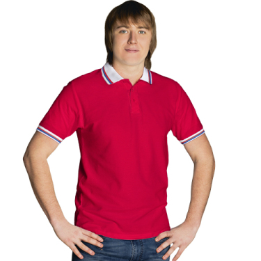 Рубашка-поло RUSSIAN красная/белая